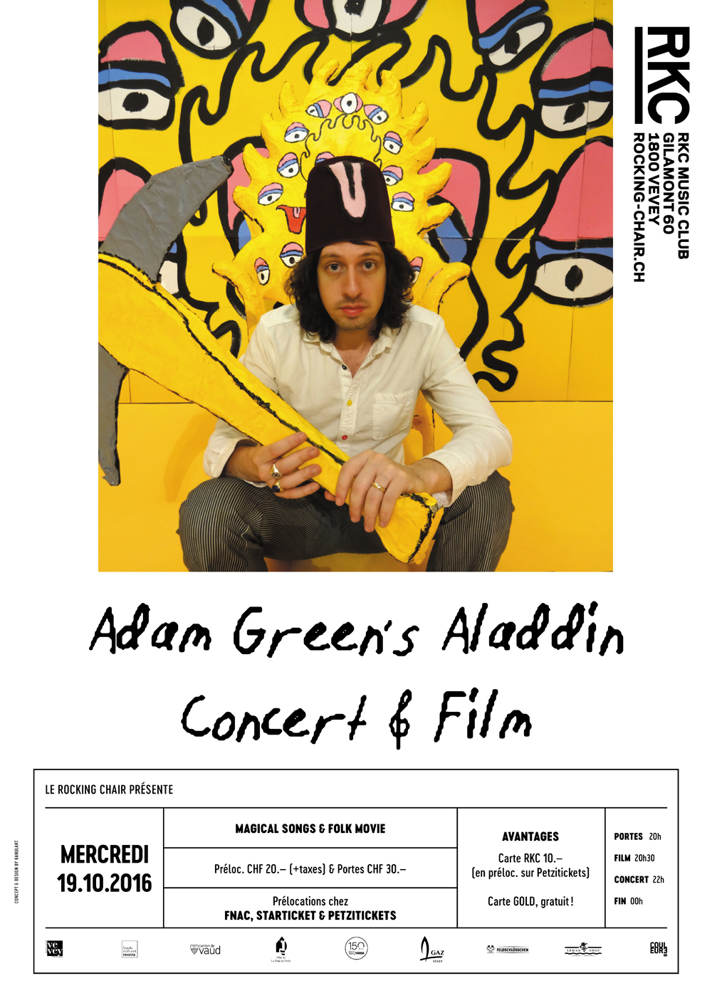 ADAM GREEN’S ALADDIN (US) – CONCERT & MOVIE TOUR - Rocking Chair Vevey