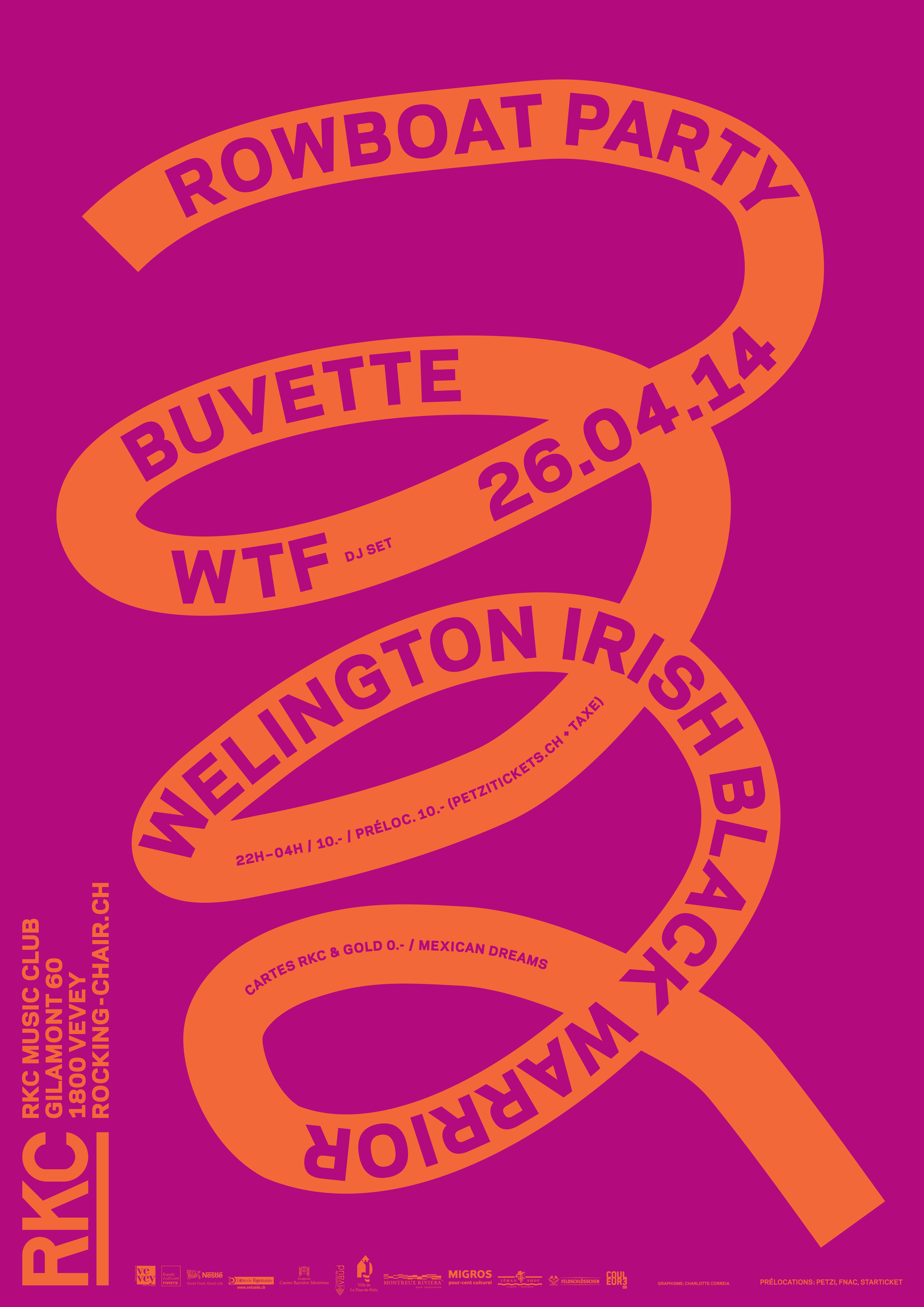 ROWBOAT PARTY : BUVETTE + WELINGTON IRISH BLACK WARRIOR + WTF (DJ set) - Rocking Chair Vevey