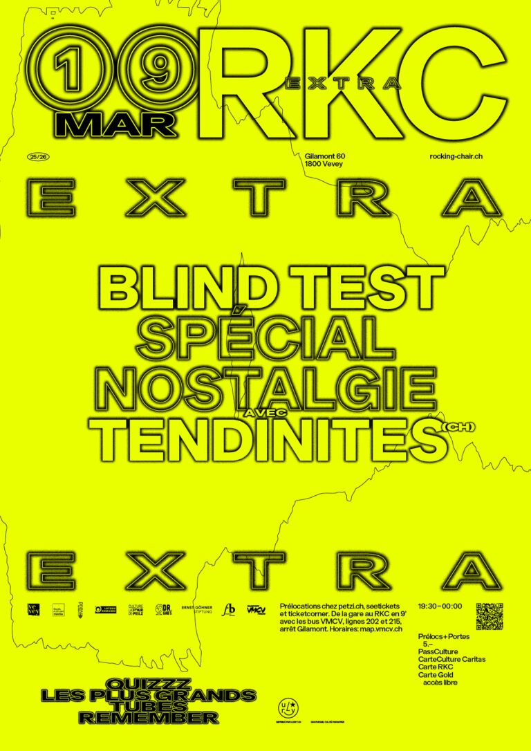 Blind test spécial nostalgie avec Tendinites (CH) - Rocking Chair Vevey