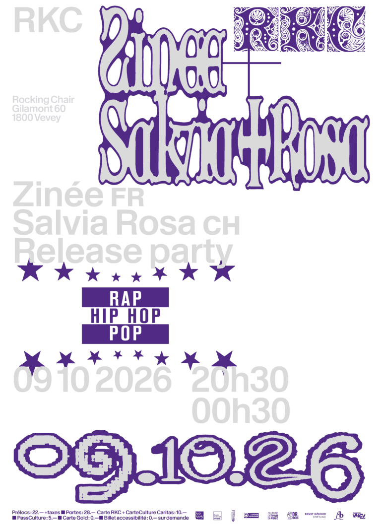 Zinée (FR – only swiss show) + Salvia Rosa (release party) - Rocking Chair Vevey