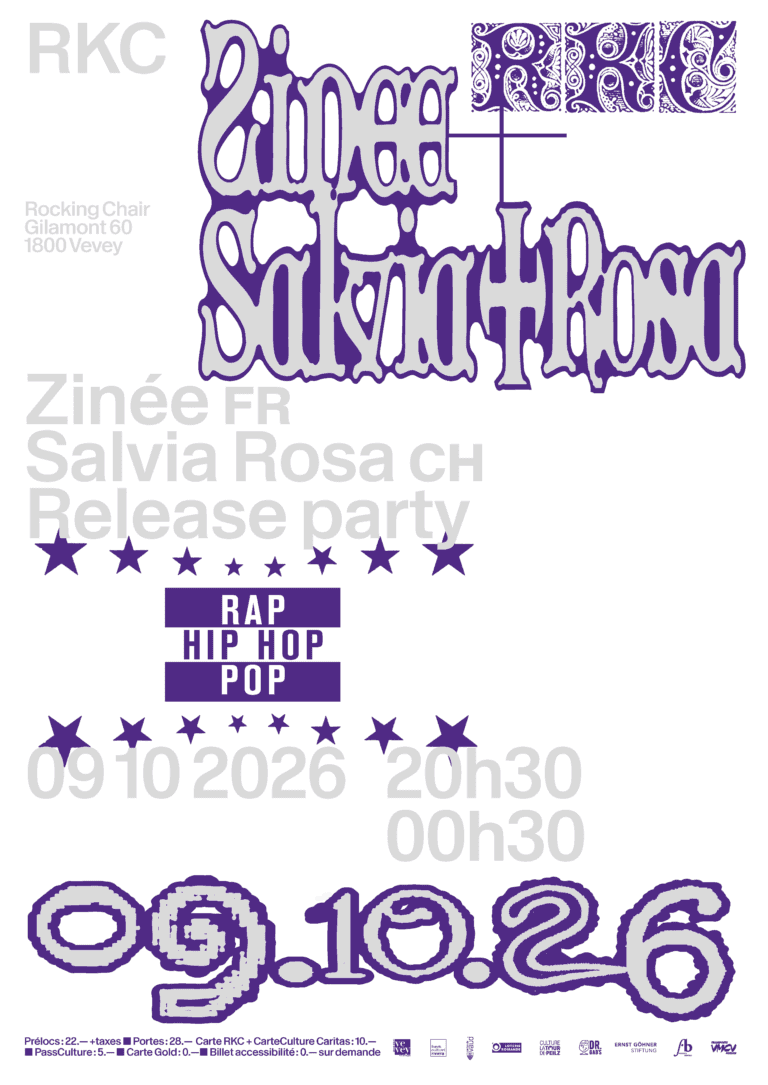 Zinée (FR – only swiss show) + Salvia Rosa (release party) - Rocking Chair Vevey