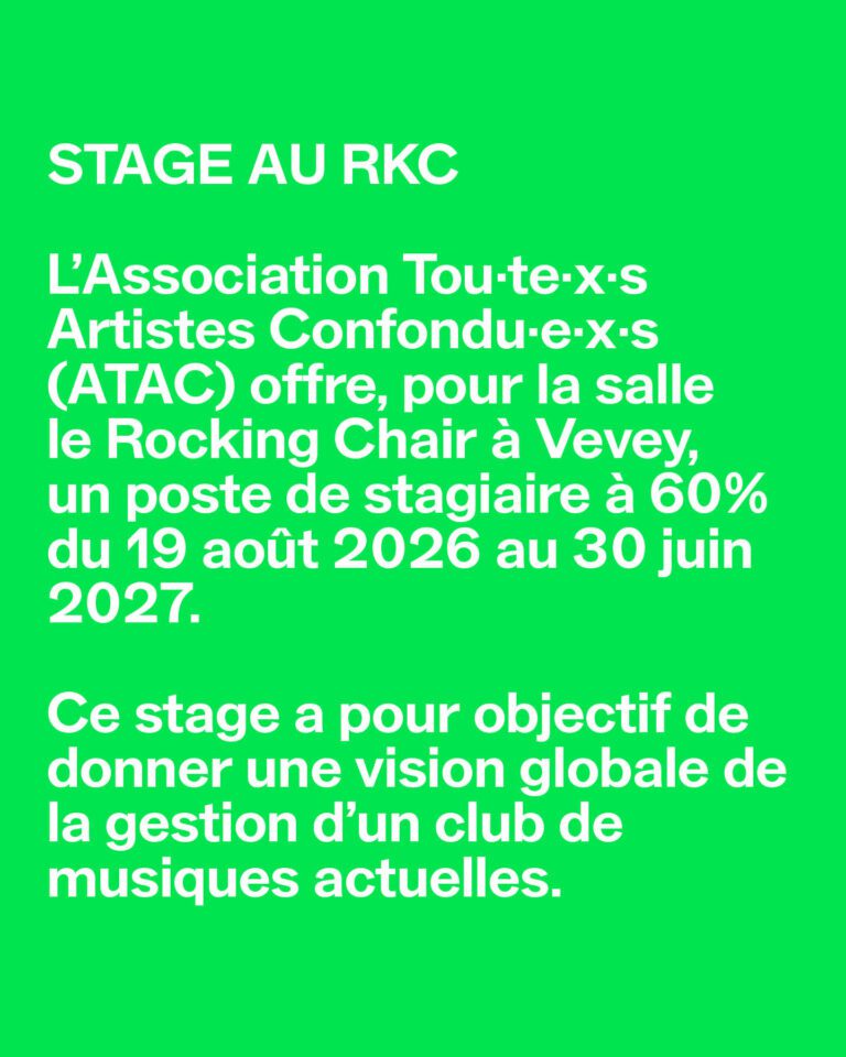 offre de stage - Rocking Chair Vevey